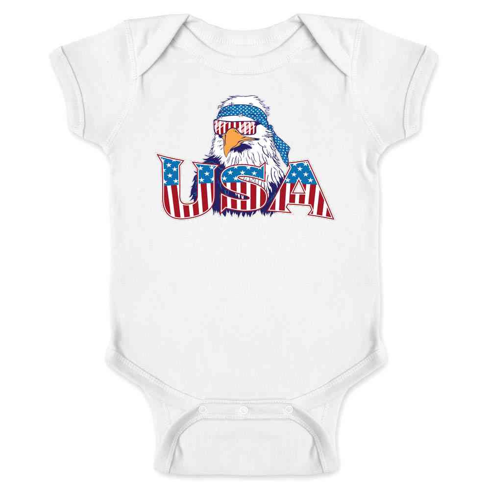USA Epic Patriot Bald Eagle 4th of July Patriotic Baby Bodysuit