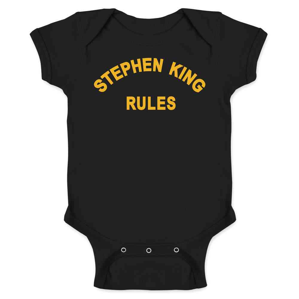 Stephen King Rules Baby Bodysuit - Funny Horror Movie Retro Onesie For Infants