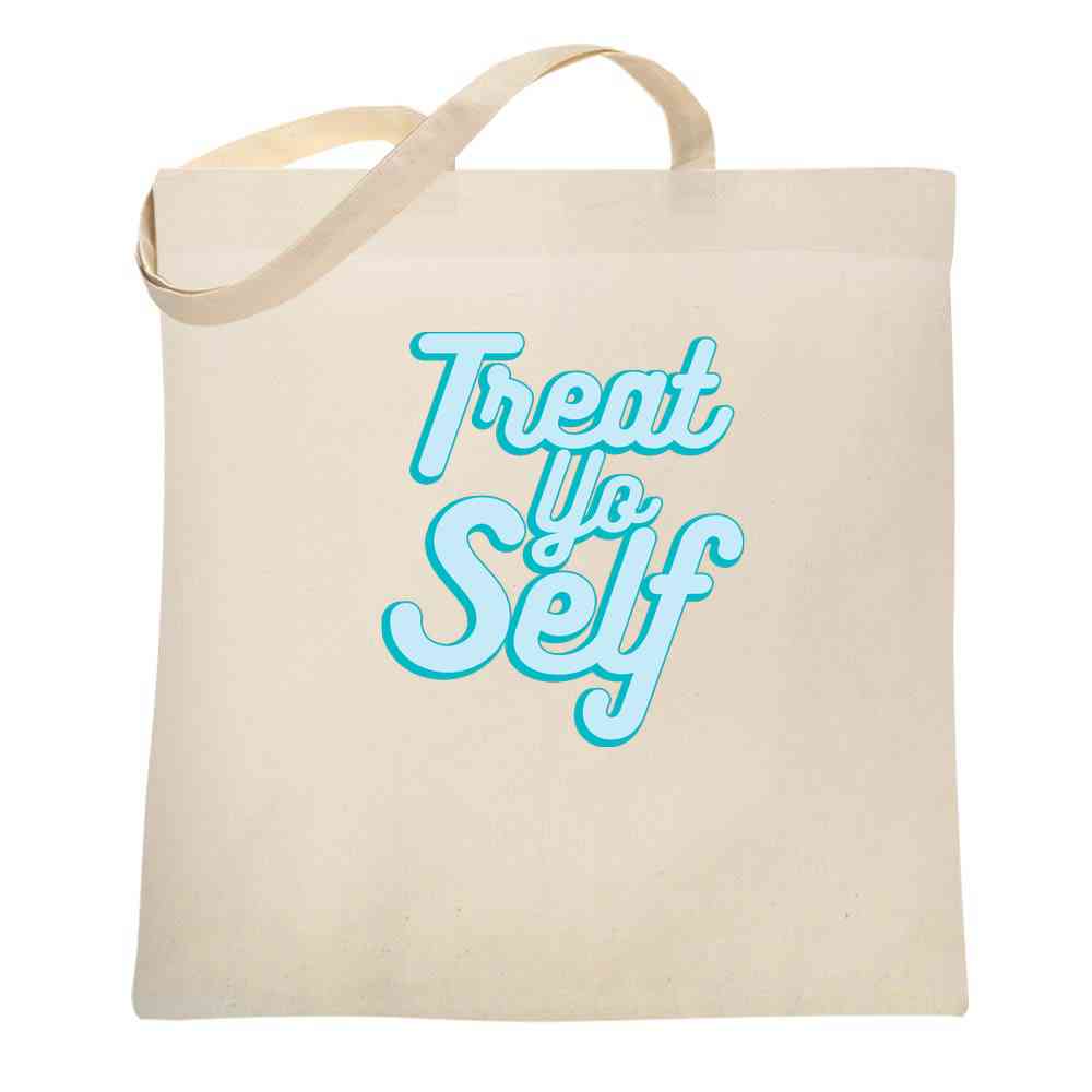 Treat Yo Self Funny Retro Holiday Quote Tote Bag