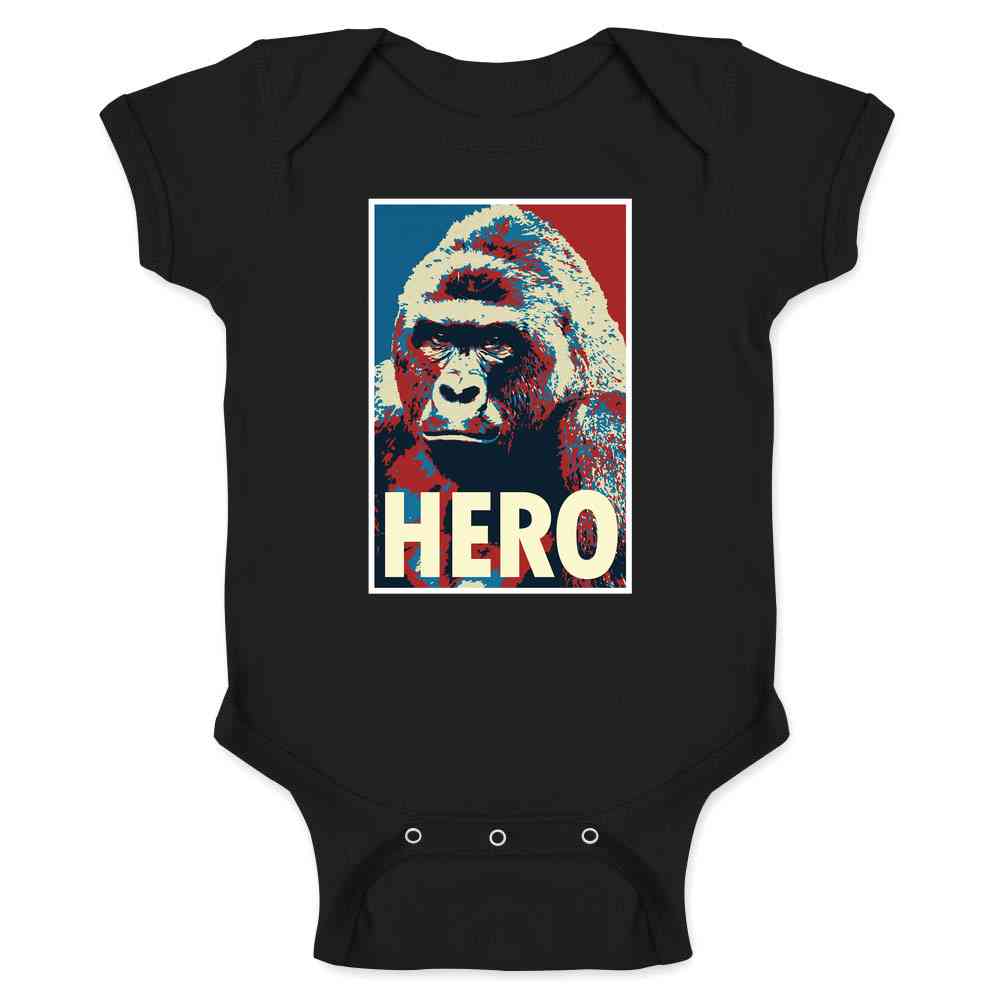 Harambe Pop Art Hero Meme Quote Political Clothing   Baby Bodysuit