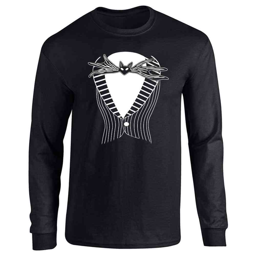 Jack The Pumpkin King Tuxedo Halloween Cosplay Long Sleeve Long Sleeve T-Shirt / Black / XL