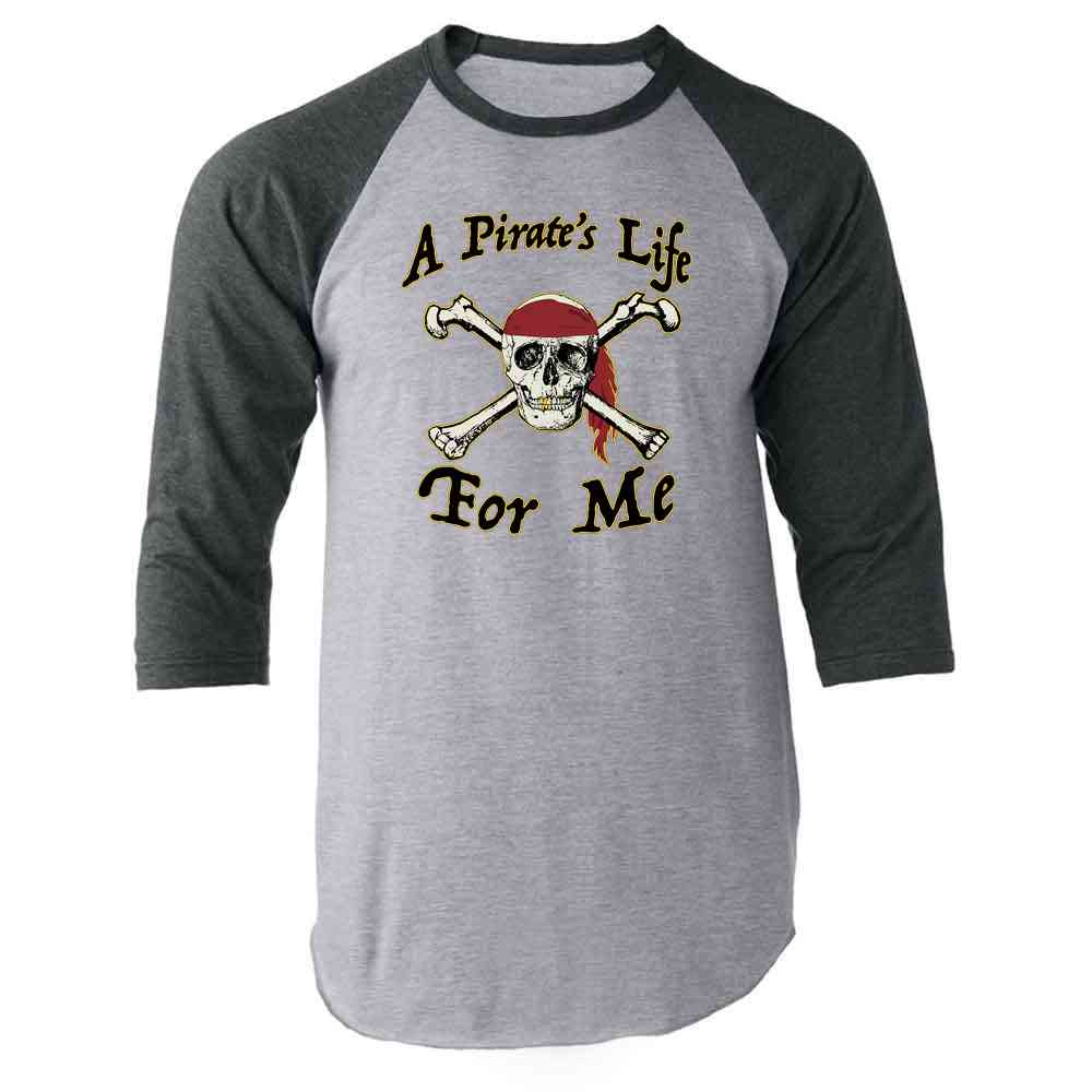 Pop Threads A Pirates Life for Me Skull and Crossbones Unisex Tee Short Sleeve T-Shirt / Heather Irish Green / S