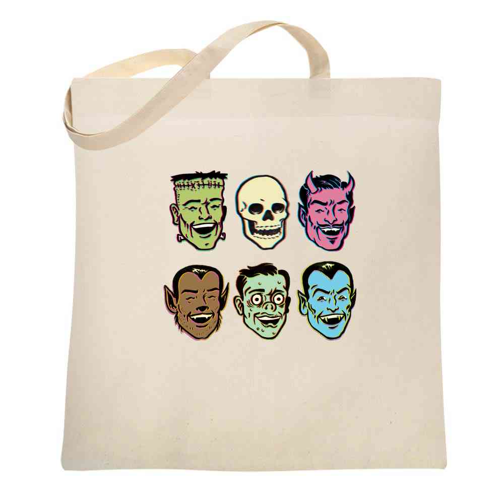 Retro Monster Party Zombie Halloween Vintage Tote Bag