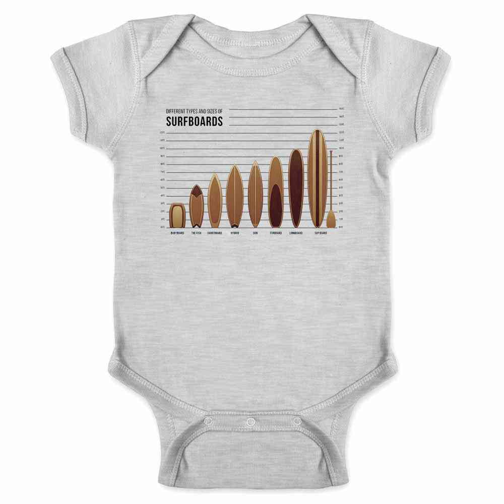 Surfboards Size and Type Chart Surfer Surfing Baby Bodysuit Gotham