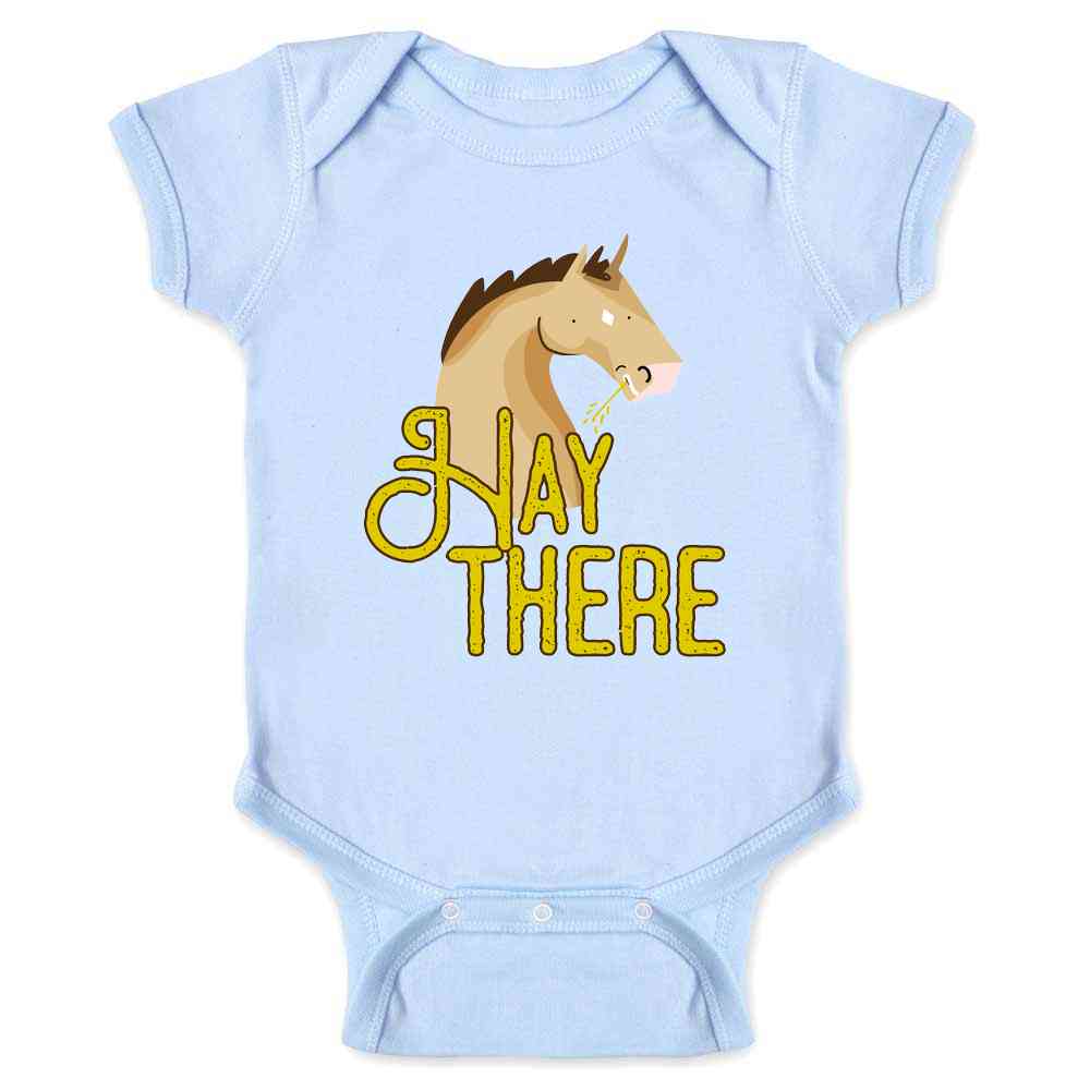 Hay There Horse Funny Graphic Pun Punny Baby Bodysuit