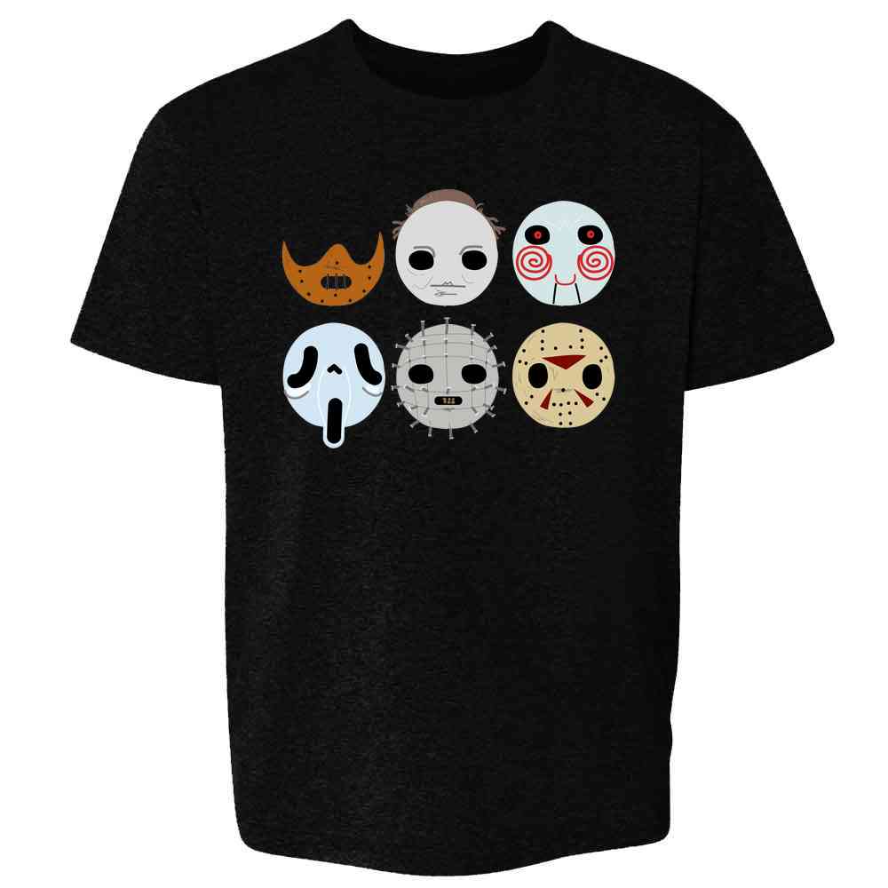 Horror Masks Monster Scary Movie Halloween Spooky Kids & Youth Tee