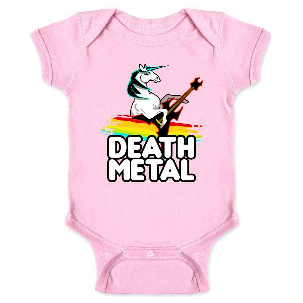 Death Metal Unicorn Retro Rainbow Funny Baby Bodysuit – Gotham