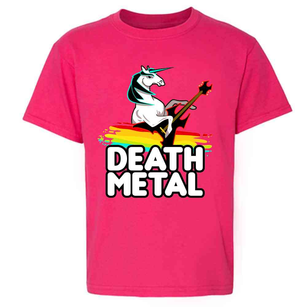 Death Metal Unicorn Retro Rainbow Funny Kids & Youth Tee