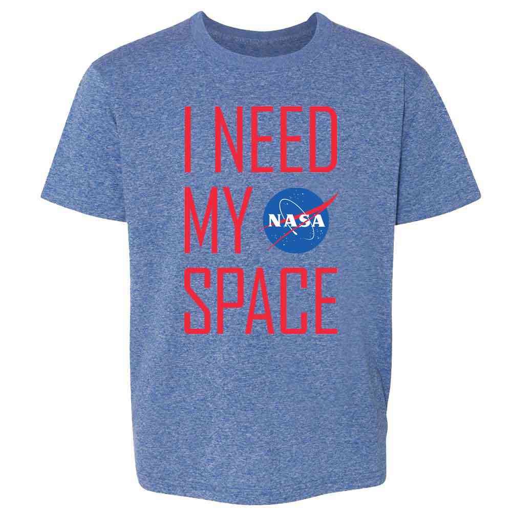 Pop Threads Nasa Approved I Need My Space Meatball Logo Funny Kids Youth Tee Youth Kids T Shirt Heather Royal Blue Xs