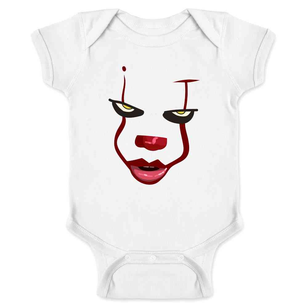 Clown Face Horror Scary Movie Halloween Spooky Baby Bodysuit