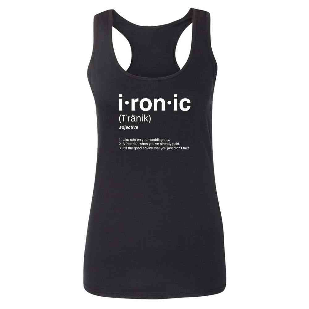 Ironic Isnt It? Definition 90s Song Funny Womens Tee & Tank