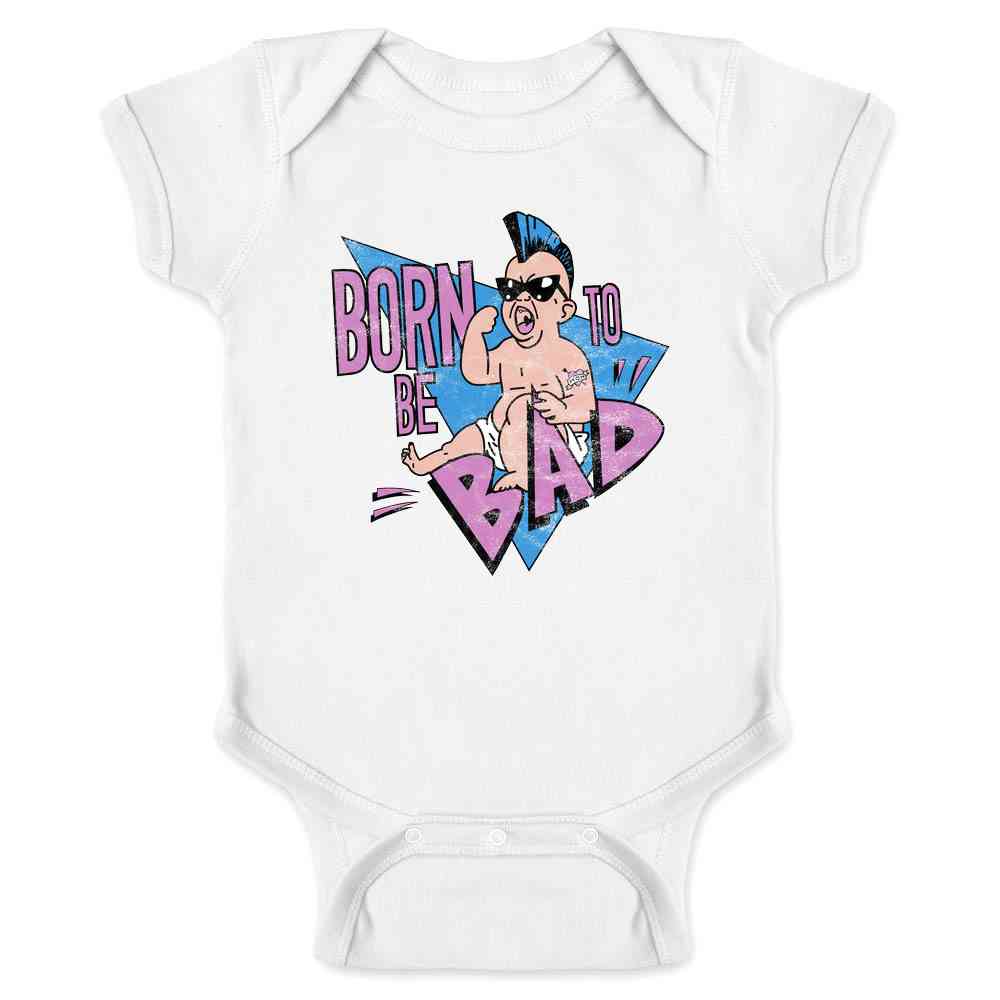 Born To Be Bad Funny Retro Vintage Style 80s Baby Bodysuit