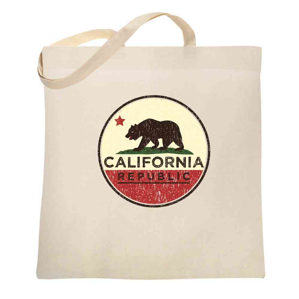 California Republic Flag Bear Retro Tote Bag