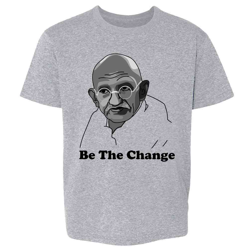 Gandhi Be The Change Motivational Positive Message Kids & Youth Tee