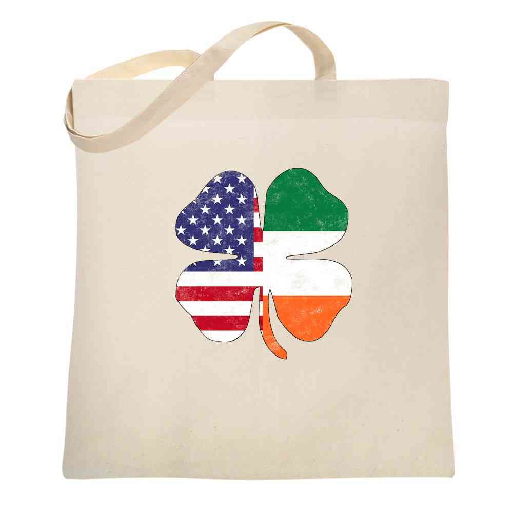 Irish American Flag Shamrock St. Patricks Day Tote Bag
