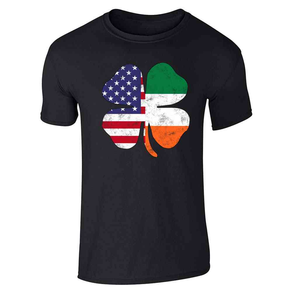 Irish American Flag Shamrock St. Patricks Day Unisex Tee