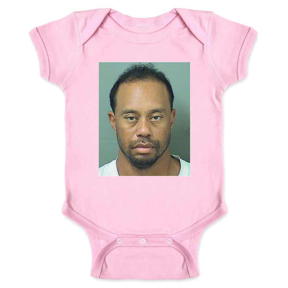 Golf GOAT Celebrity Mugshot Sports Funny Baby Bodysuit