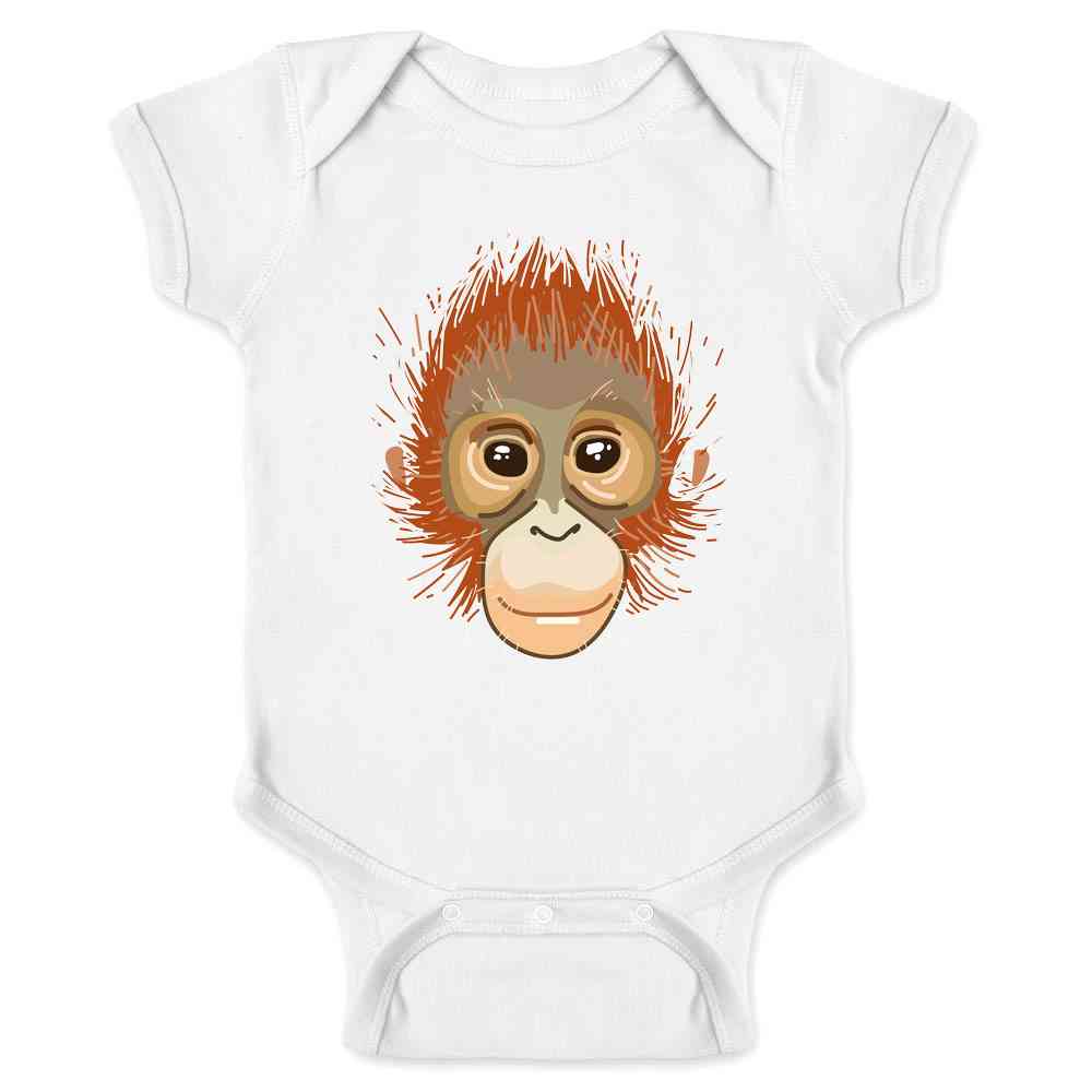 Orangutan Monkey Big Animal Face Cute Funny Baby Bodysuit – Gotham