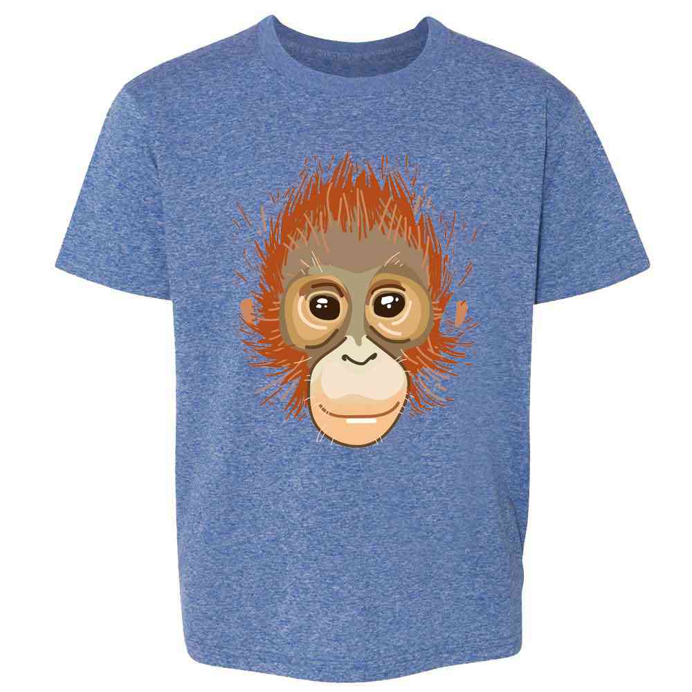 Orangutan Monkey Big Animal Face Cute Funny Kids Youth Tee Pop