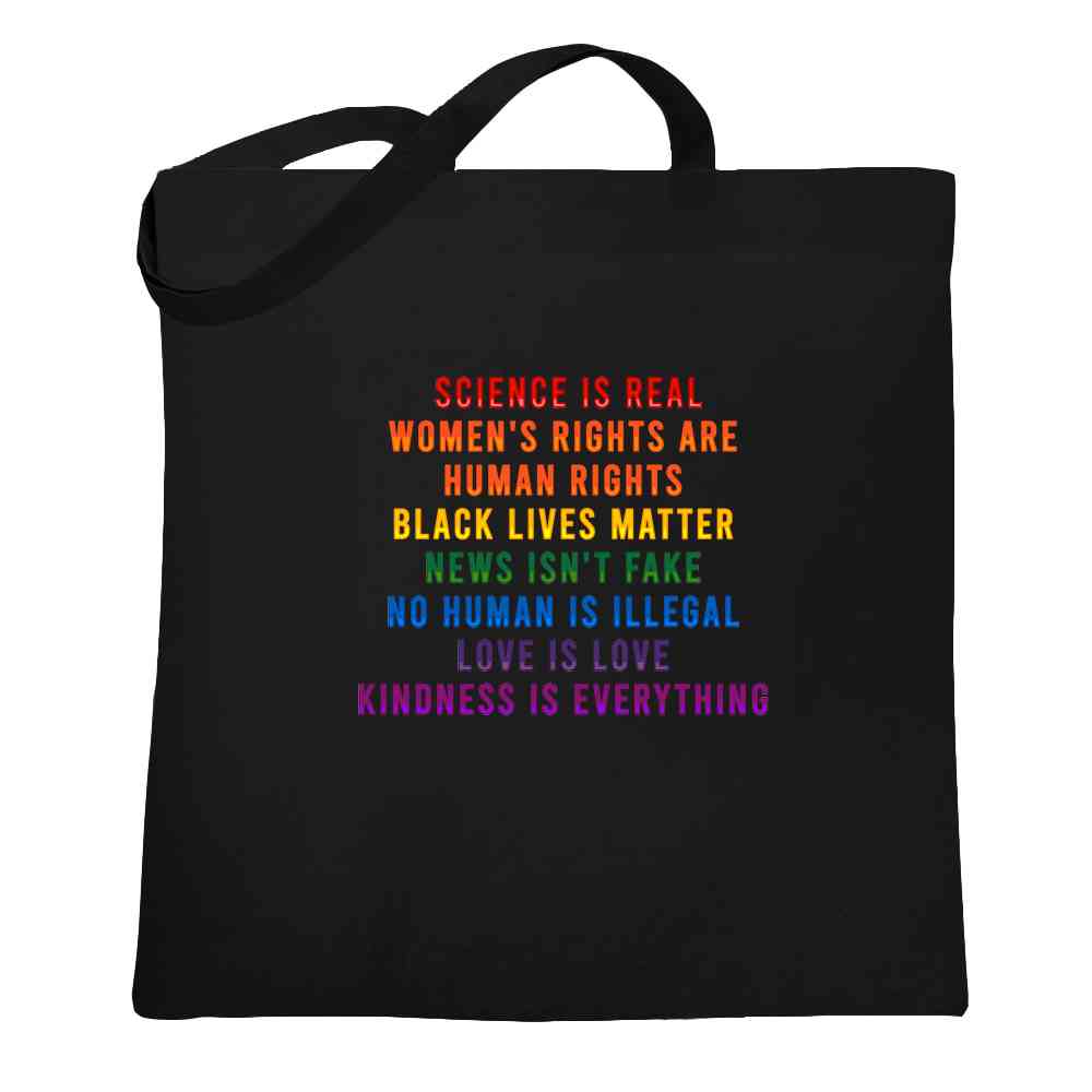 Science Is Real Black Lives Matter Rainbow Facts Tote Bag