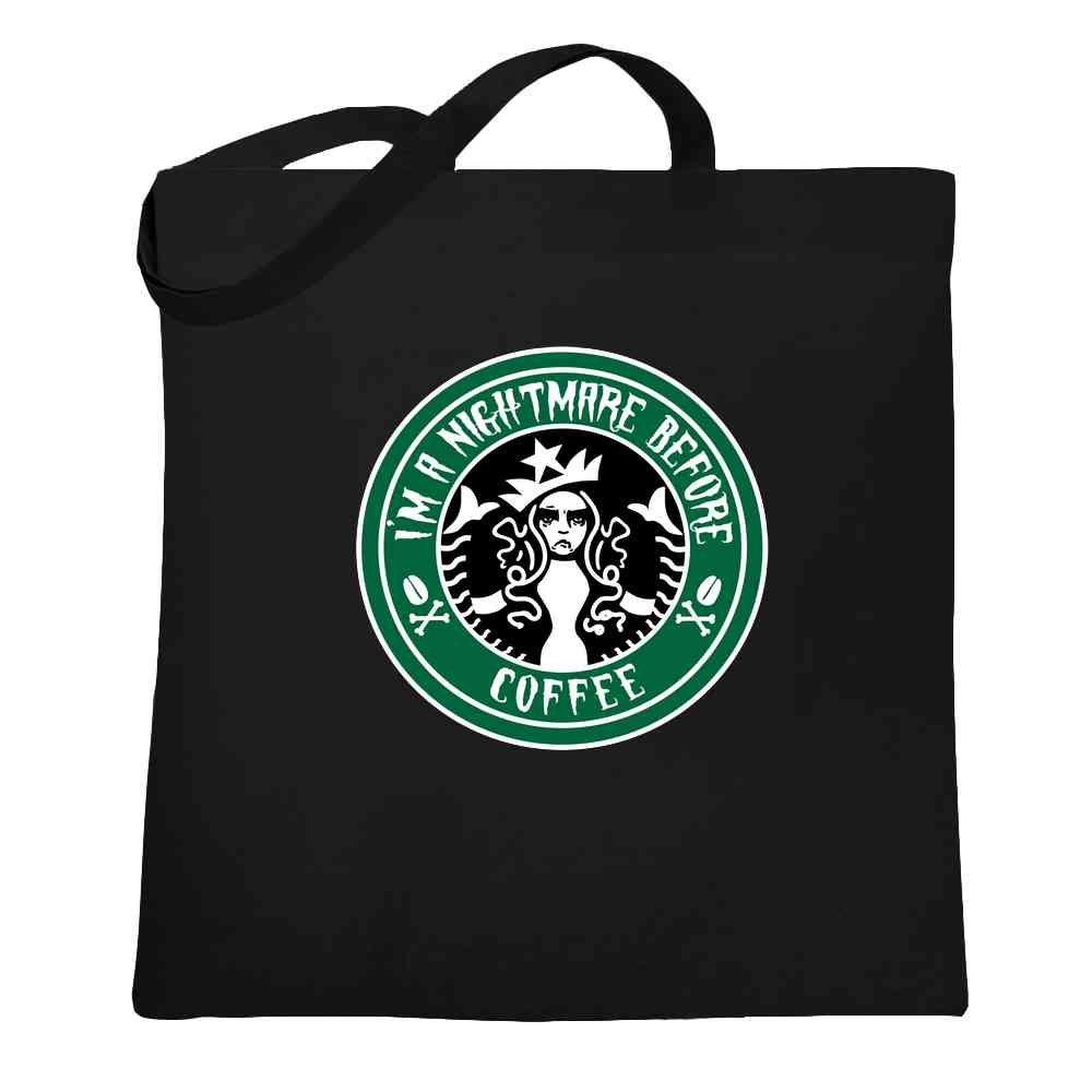 Im a Nightmare Before Coffee Funny Caffeine Tote Bag