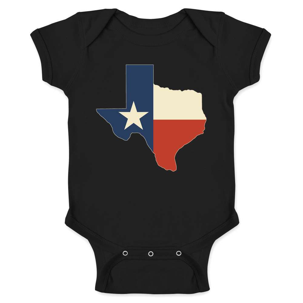 Texas Flag Lone Star State Map Retro Proud Texan Baby Bodysuit