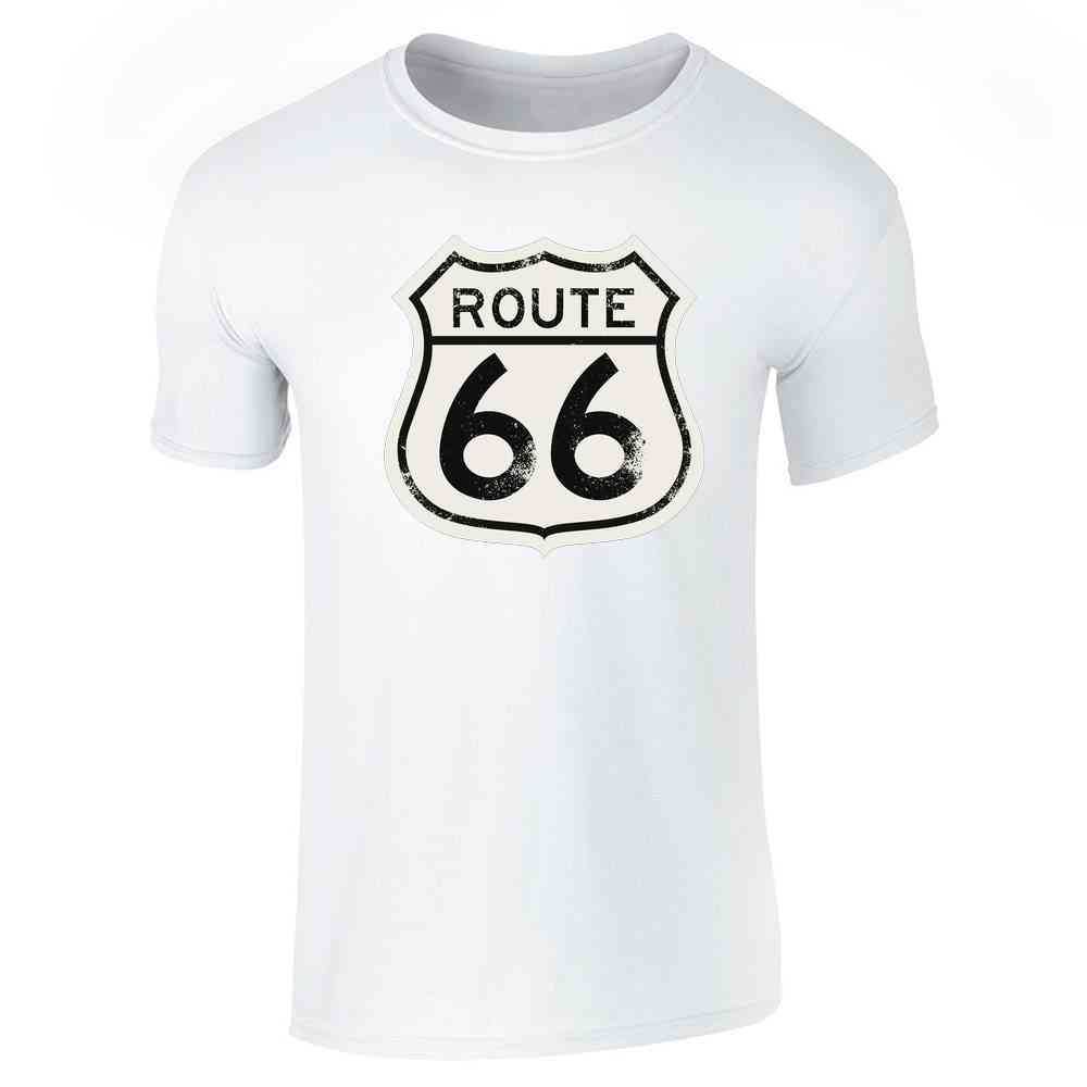 Route 66 Sign Retro Vintage Black and White Unisex Tee