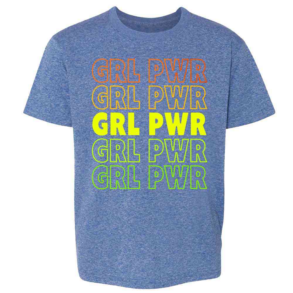 Grl Pwr Girl Power Retro Repeating Feminist Kids & Youth Tee Pop