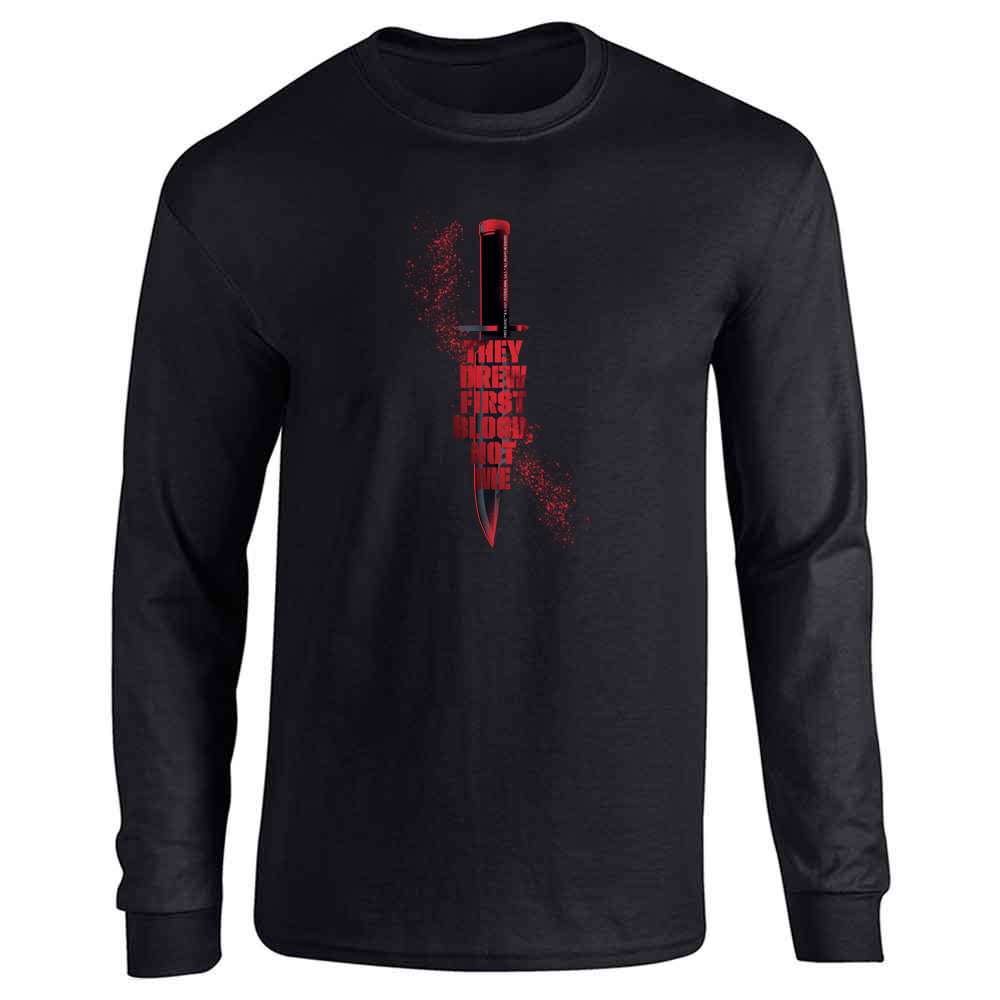 Rambo Knife They Drew First Blood Not Me Quote Long Sleeve