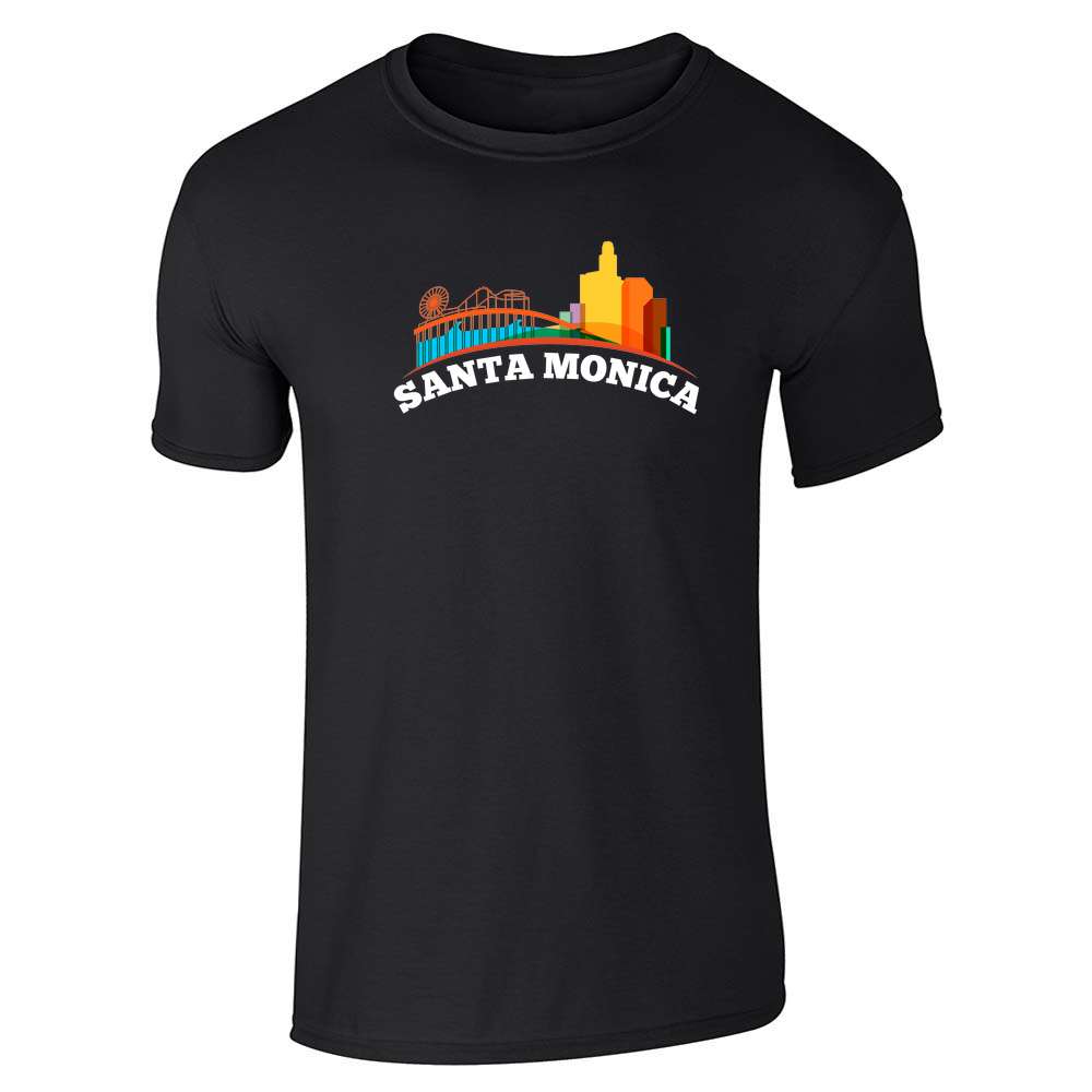 Santa Monica Skyline Curved Unisex Tee