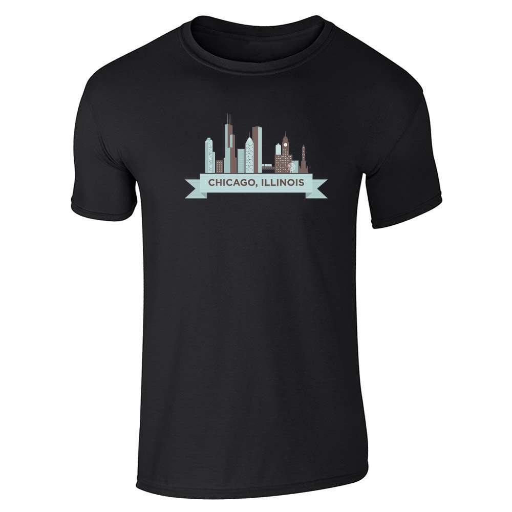 Chicago Skyline With Banner Unisex Tee
