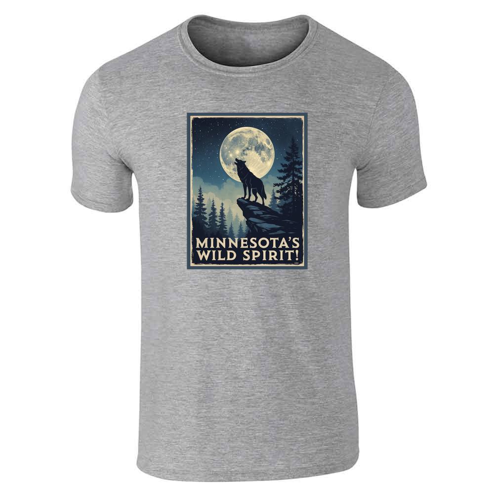 Minnesota Wild Spirit Wolf Howling At Moon  Unisex Tee