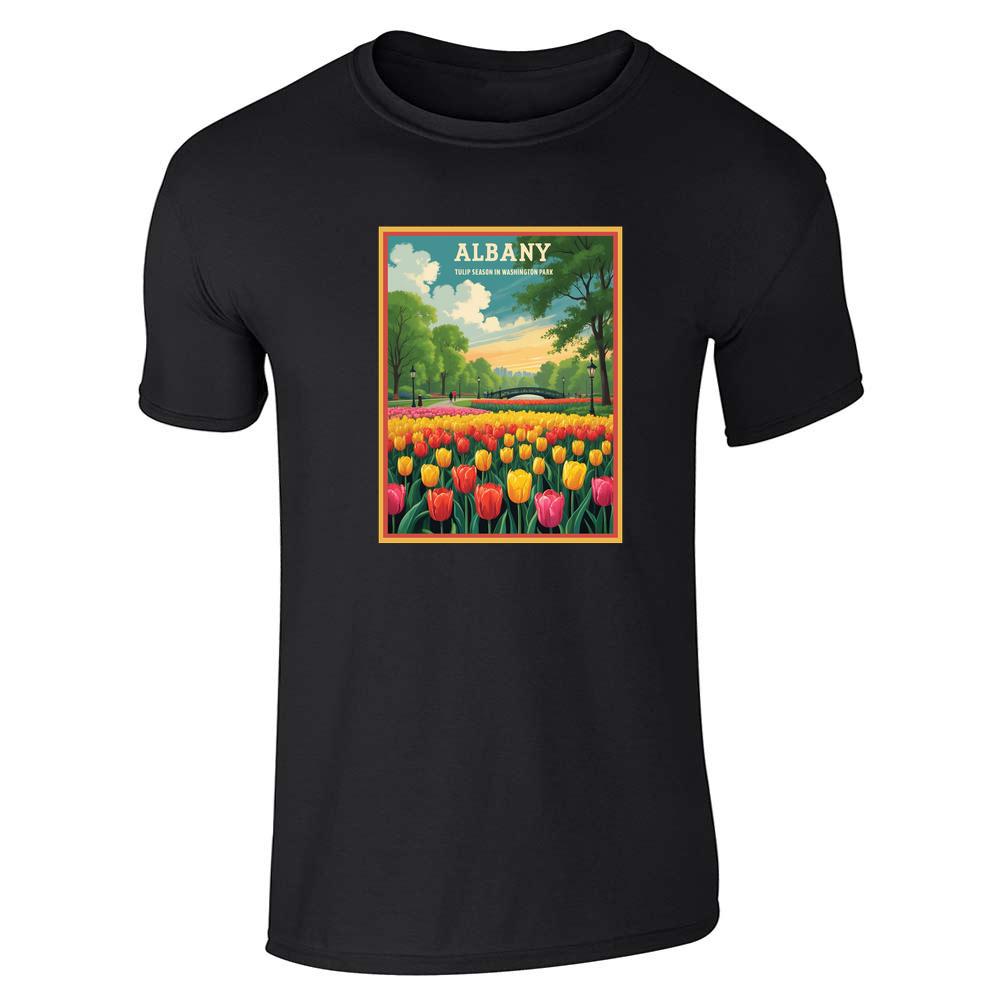 New York Albany Washington Park Tulip Season Unisex Tee