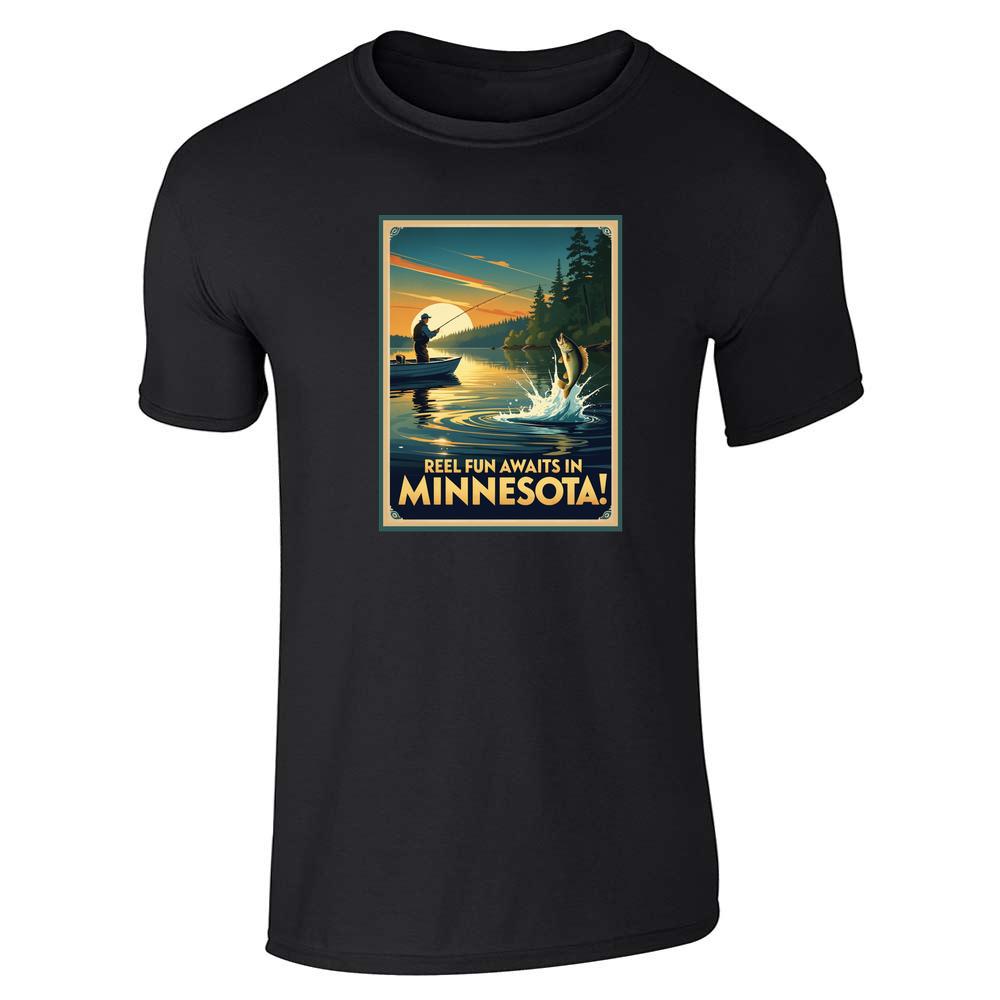 Minnesota Reel Fun Awaits Fishing Unisex Tee