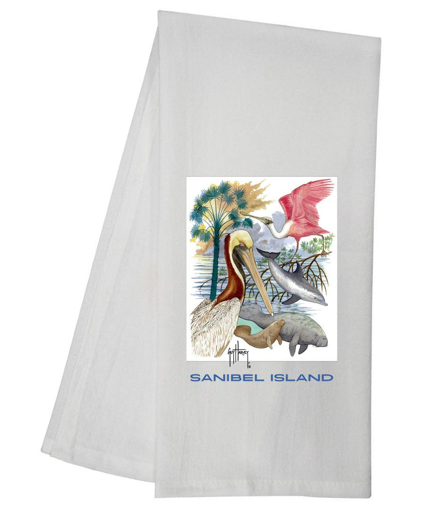 CUSTOM Guy Harvey Gulf Life SANIBEL ISLAND Tea Towel GHTT100_SANIBEL_ISLAND