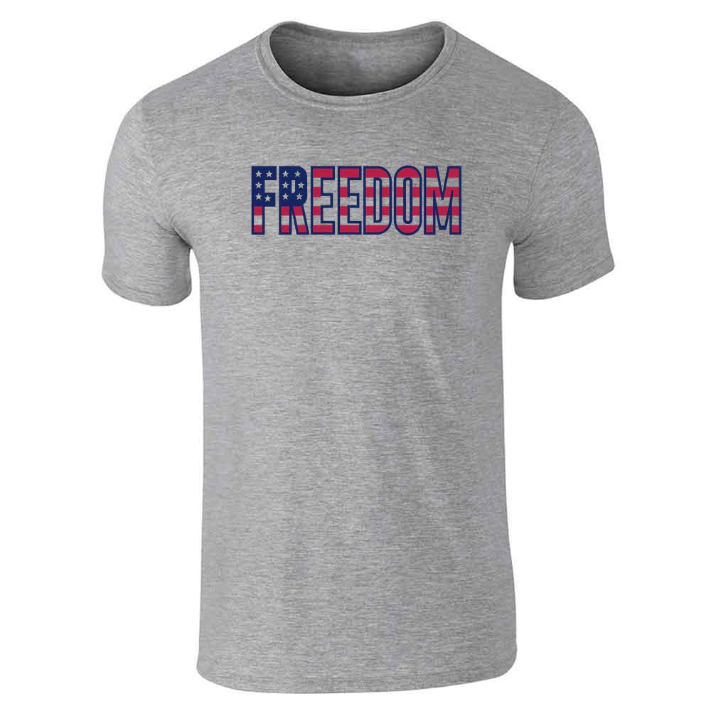 Freedom Flag Letters American Pride Patriotic Unisex Tee