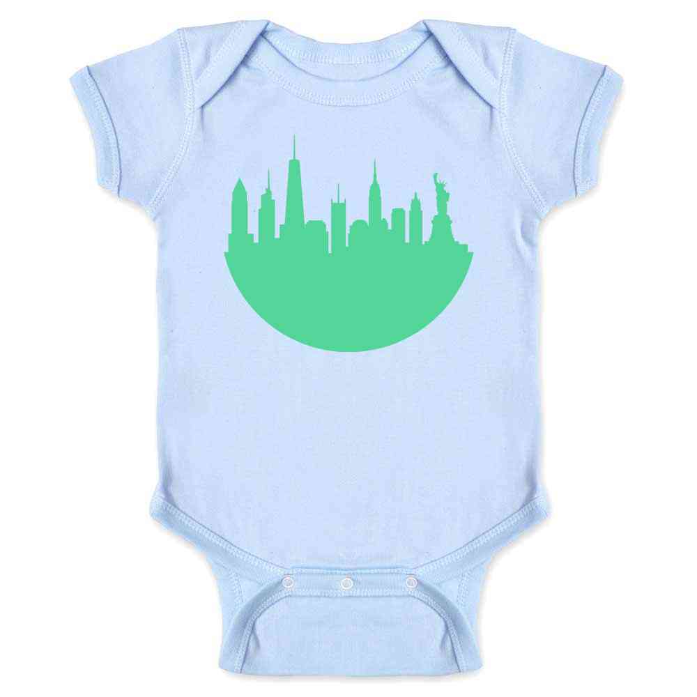 New York City Skyline NYC Retro  Baby Bodysuit