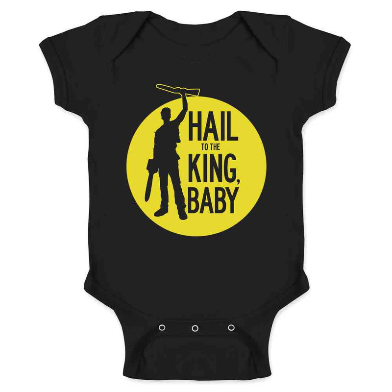 Hail To The King Baby Horror Army Zombie Baby Bodysuit