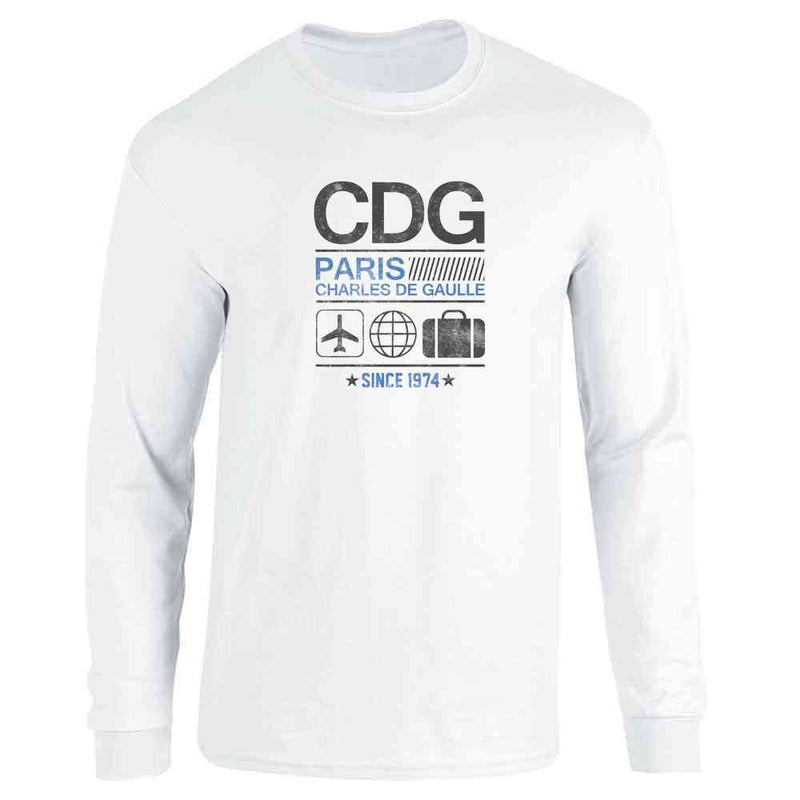 CDG Charles De Gaulle Paris Airport Code Travel Long Sleeve