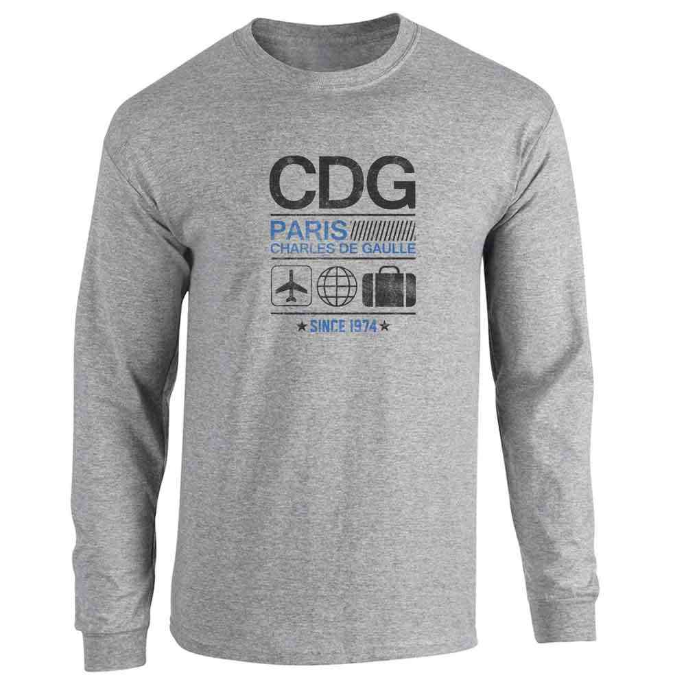 CDG Charles De Gaulle Paris Airport Code Travel Long Sleeve