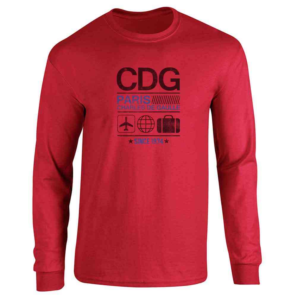 CDG Charles De Gaulle Paris Airport Code Travel Long Sleeve