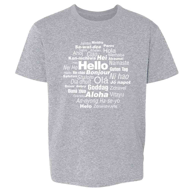 Hello In Many Languages Cute Message Travel Kids & Youth Tee