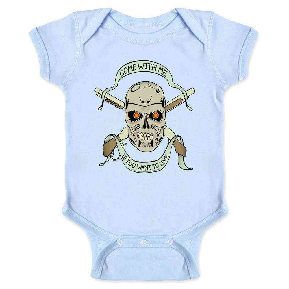 Terminator Come With Me If You Want To Live Tattoo Baby Bodysuit
