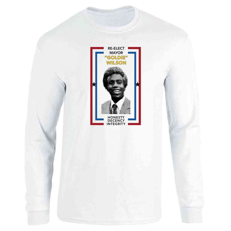 Re-Elect Mayor Goldie Wilson Campaign Retro 80s Long Sleeve