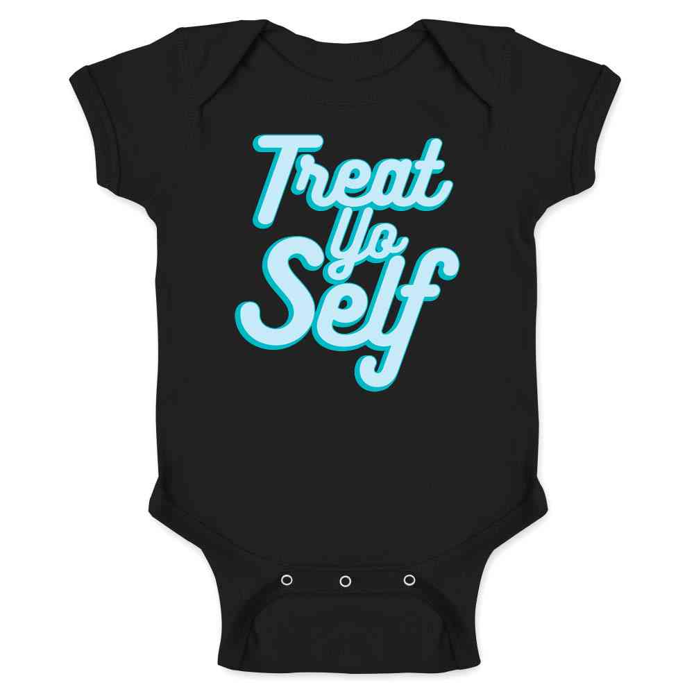 Treat Yo Self Funny Retro Holiday Quote  Baby Bodysuit