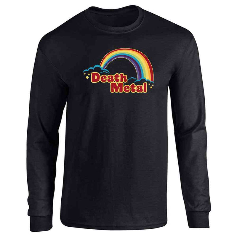 Death Metal Retro Rainbow 70s 80s Sarcastic  Long Sleeve