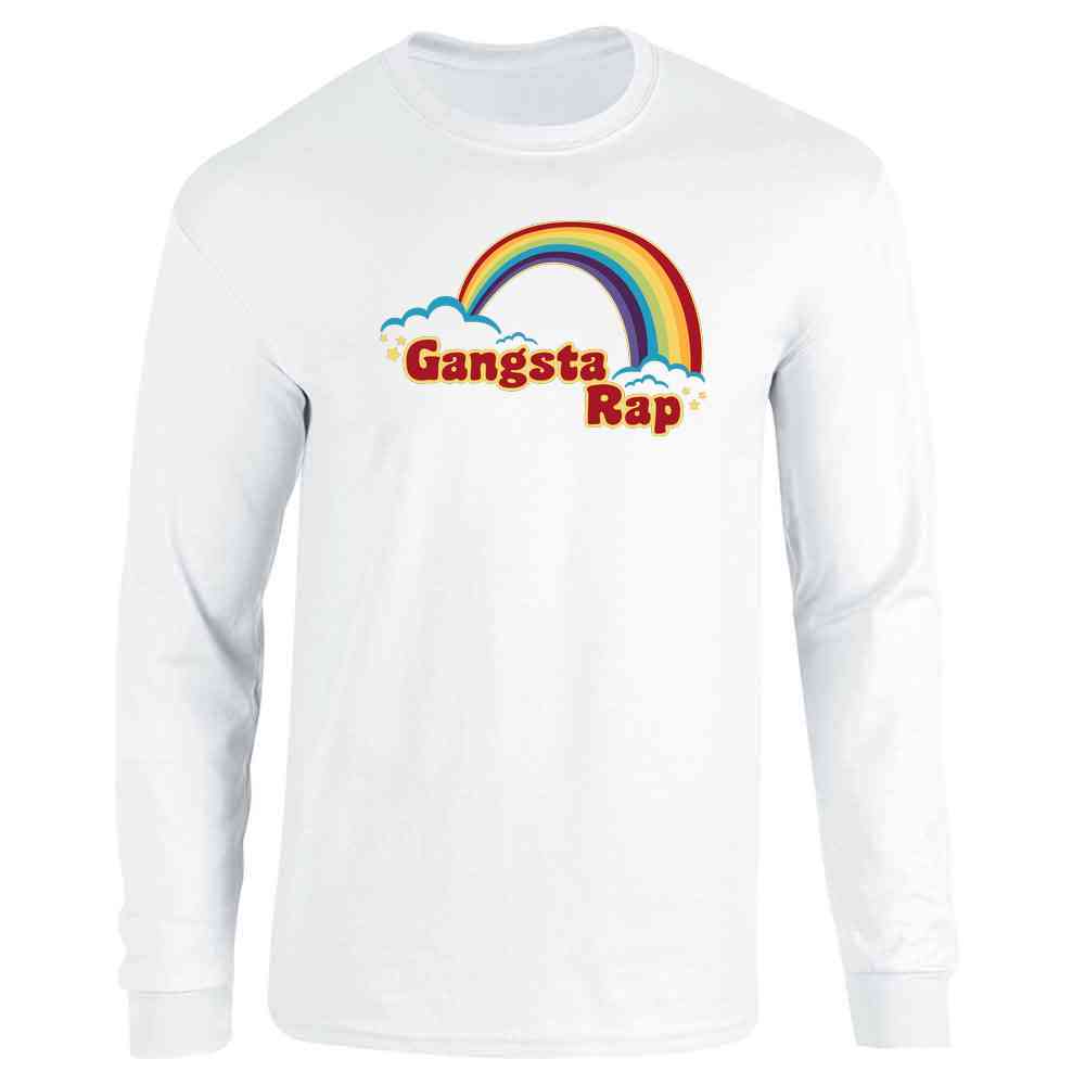 Gangsta Rap Retro Rainbow Funny Music  Long Sleeve