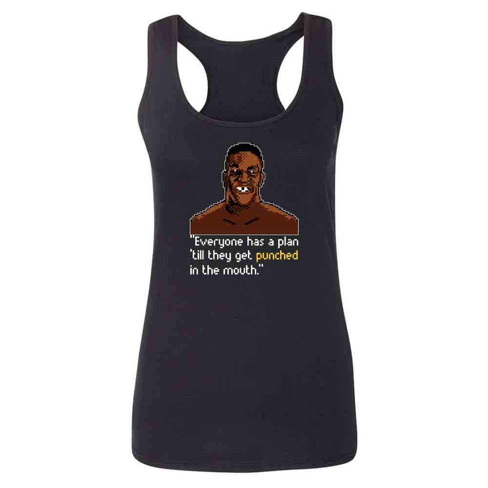 Iron Mike Everybody Has A Plan 8 Bit Quote Womens Tee & Tank