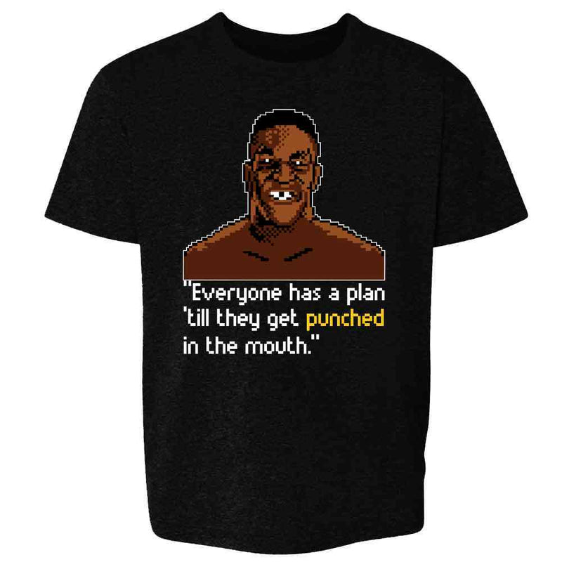 Iron Mike Everybody Has A Plan 8 Bit Quote Kids & Youth Tee