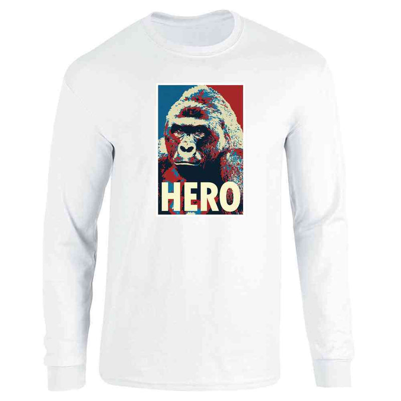 Harambe Pop Art Hero Meme Quote Political Clothing   Long Sleeve